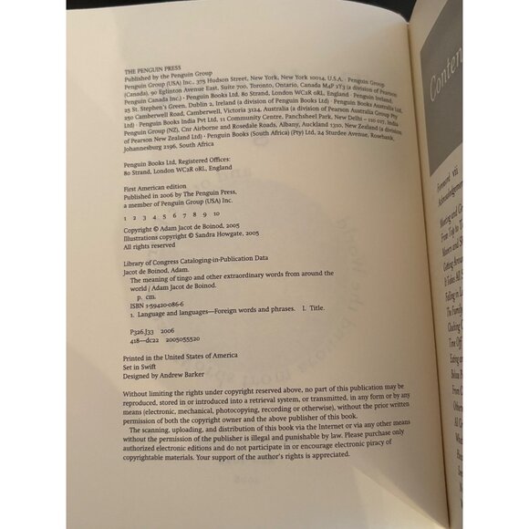 The Meaning Of Tingo By Adam Jacot De Boinod Hardcover 2006 The Penguin Press - Picture 8 of 14